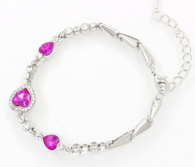 Picture of Fashion Heart Of The Ocean Sea Crystal Bracelets Classic Blue Rhinestone Heart Charmss Bracelet Women Jewelry Gifts