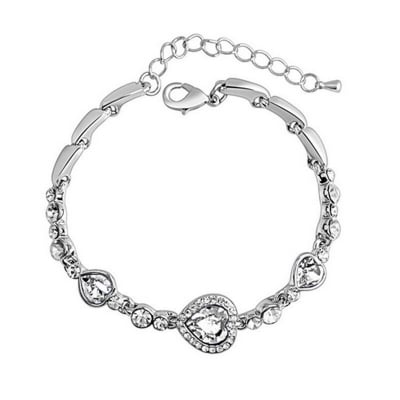 Picture of Fashion Heart Of The Ocean Sea Crystal Bracelets Classic Blue Rhinestone Heart Charmss Bracelet Women Jewelry Gifts