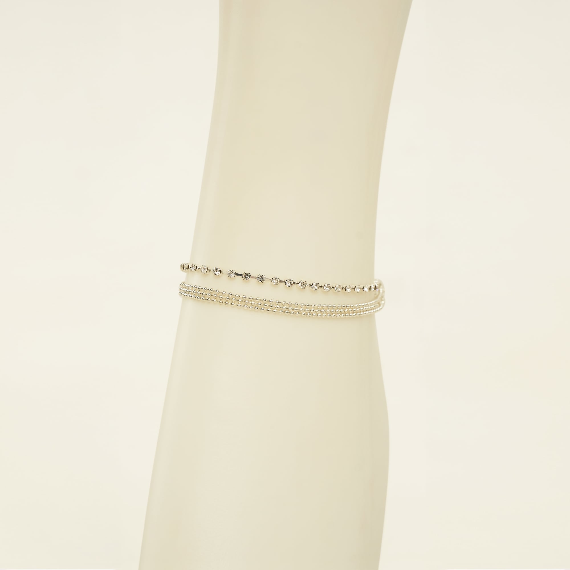 Picture of New Fashion Crystal Zircon 3 Rows Beads  Anklet Ankle Chain Rhinestones Foot Jewelry Crystal Leg anklet