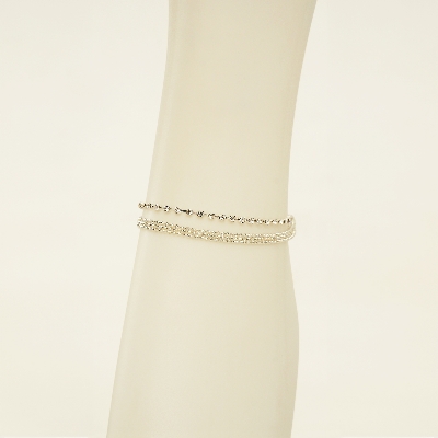 Picture of New Fashion Crystal Zircon 3 Rows Beads  Anklet Ankle Chain Rhinestones Foot Jewelry Crystal Leg anklet
