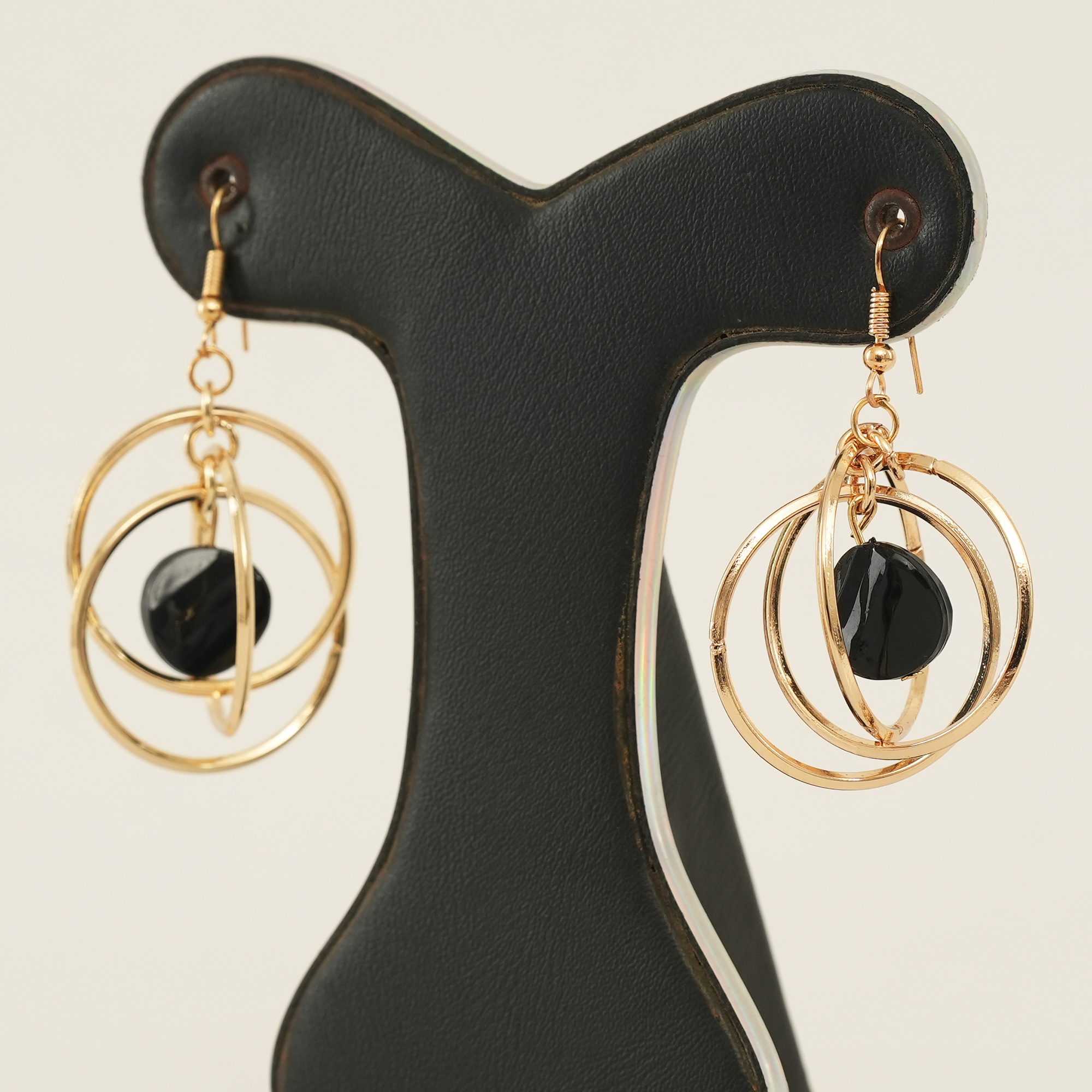 Picture of Fashion Three- Circle Hoop Earrings  Geometric Charming Crystal Earring For Women Girls