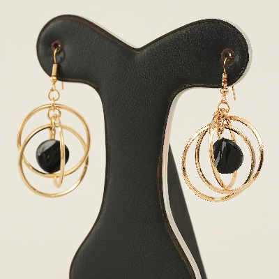Picture of Fashion Three- Circle Hoop Earrings  Geometric Charming Crystal Earring For Women Girls