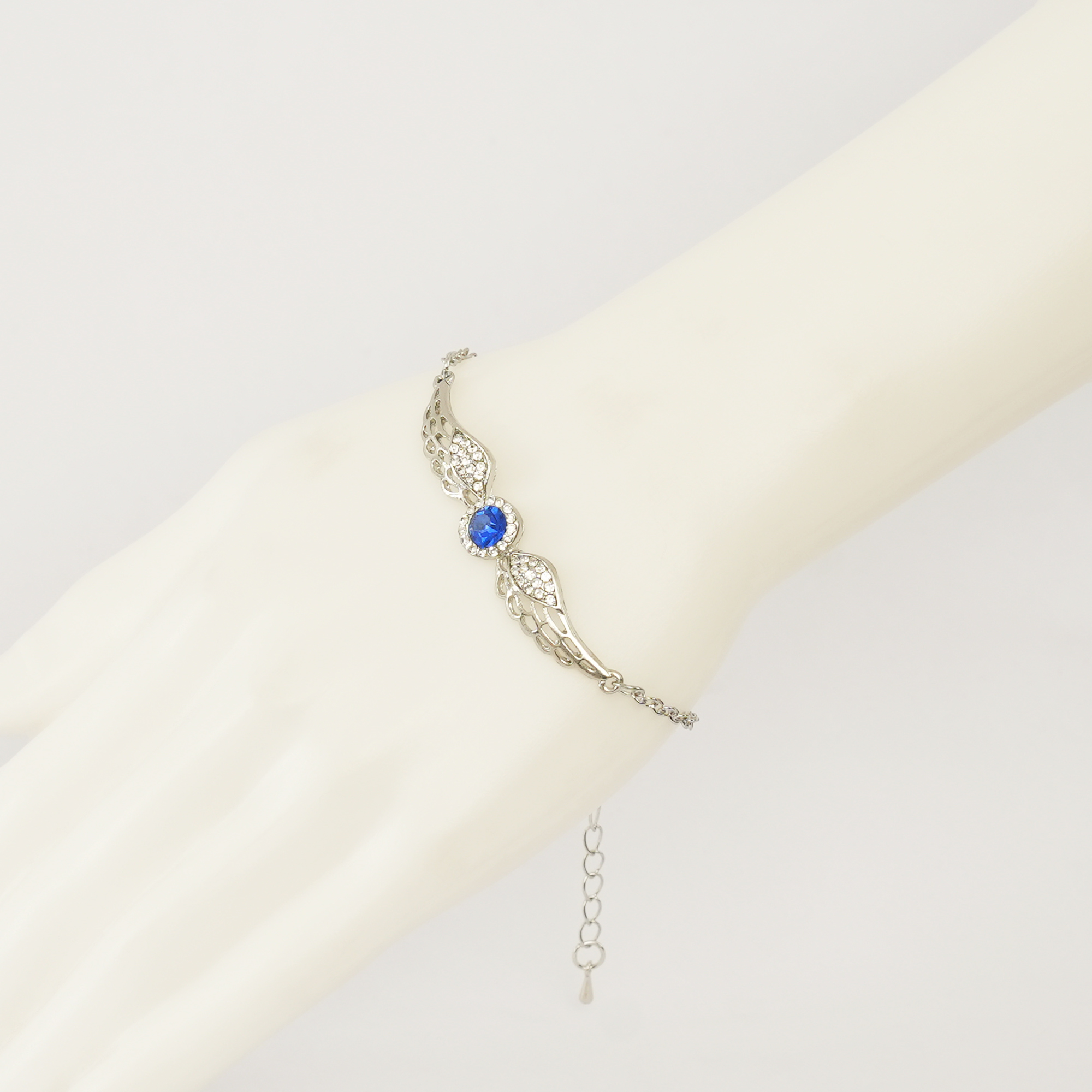 Picture of Pretty Bracelet For Women Birthday Valentine's Day Gift Angel Wing Heart blue  Fine Jewelry
