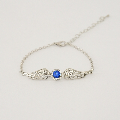 Picture of Pretty Bracelet For Women Birthday Valentine's Day Gift Angel Wing Heart blue  Fine Jewelry