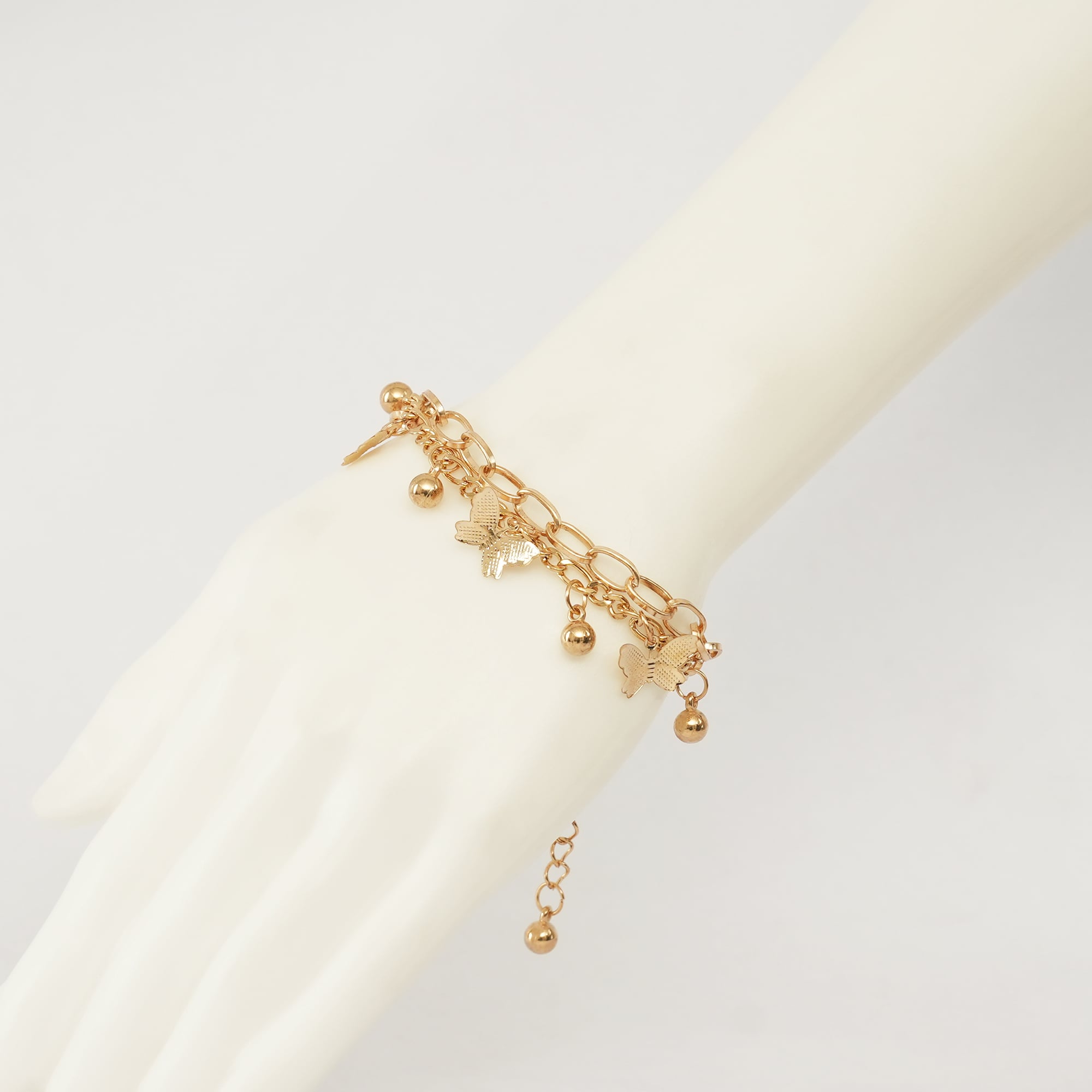 Picture of Butterfly Bracelet Woman Layered Girl Bracelets Tassel Fashion Clavicle Chain Lady Party Gold Color European Zinc Alloy Collare