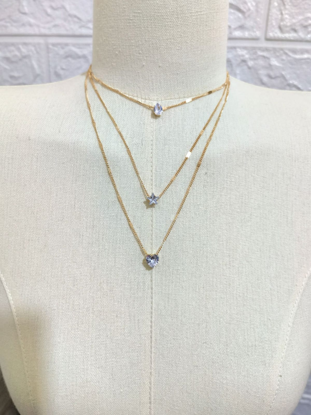 Picture of Bohemian Long Pendant Necklaces Lady Vintage Simple Multi-Layer Pentagram Love Water Necklace Statement Jewelry For Women Gift