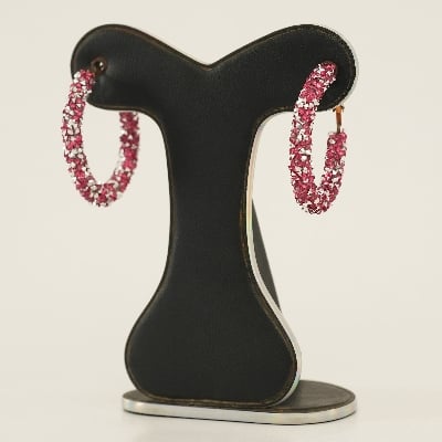 Picture of Round Shiny Rhinestone Drop Earrings for Women Simple Geometric Austrian Crystal Big Earring Jewelry