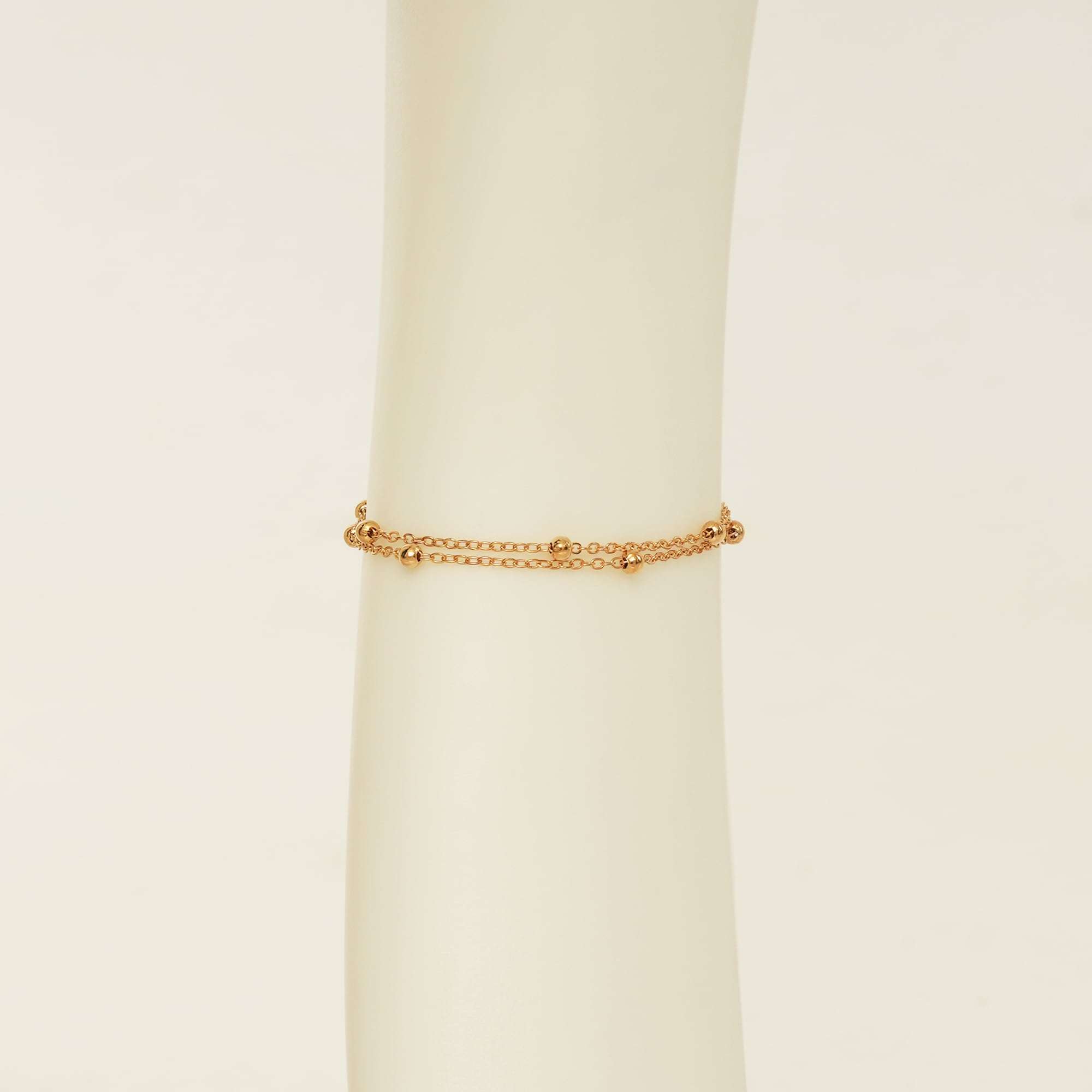 Picture of Women's Fashion Simple Golden Color Transfer Bead Adjustable Foot Chain Jewelry Double-layer Chain Foot Decoration