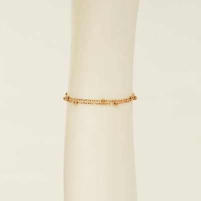 Picture of Women's Fashion Simple Golden Color Transfer Bead Adjustable Foot Chain Jewelry Double-layer Chain Foot Decoration
