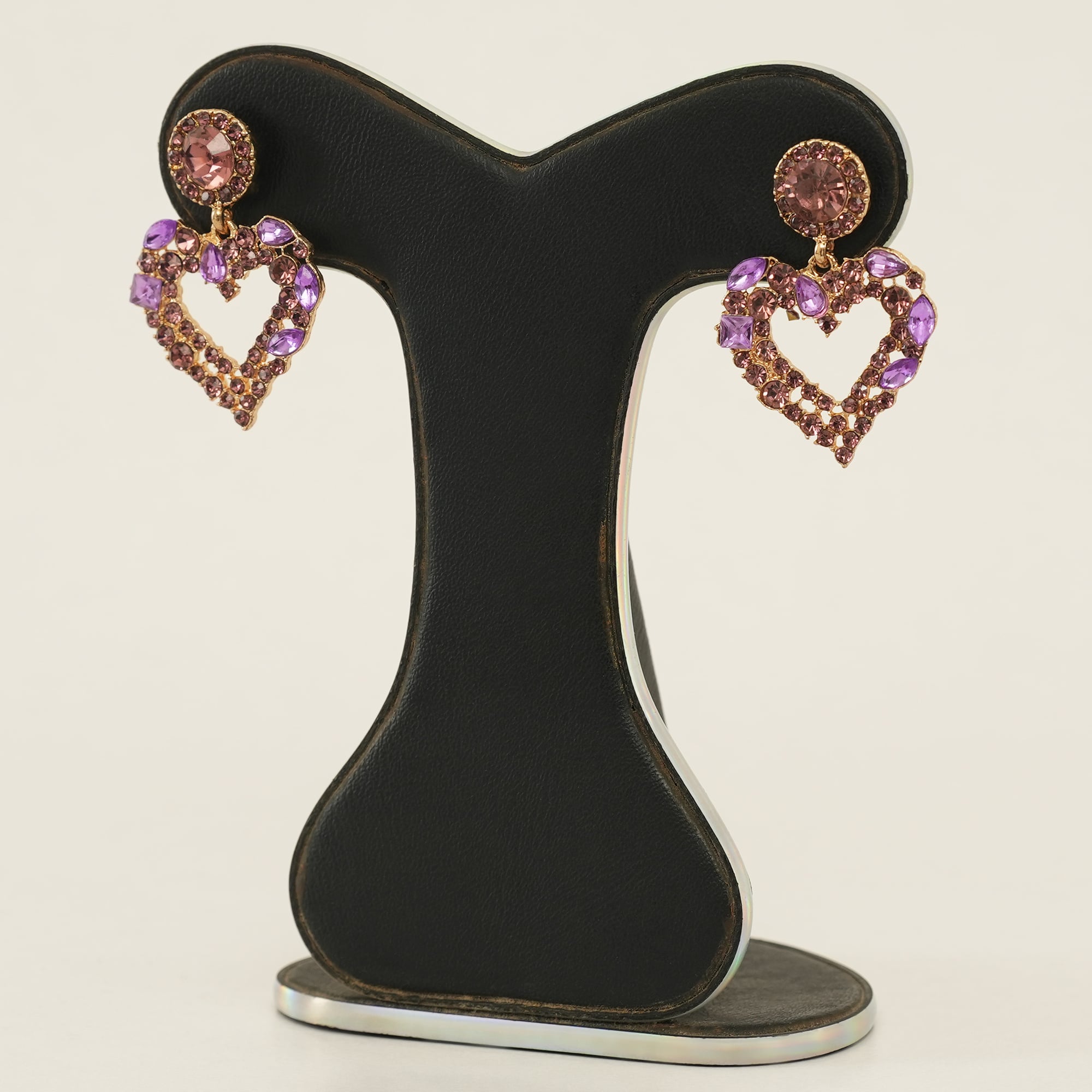 Picture of Aensoa Fashion Korean Heart Rhinestone Drop Earrings For Women 2021 Shiny Geometry Statement Earrings Party Jewelry New Gift - Ear Ring