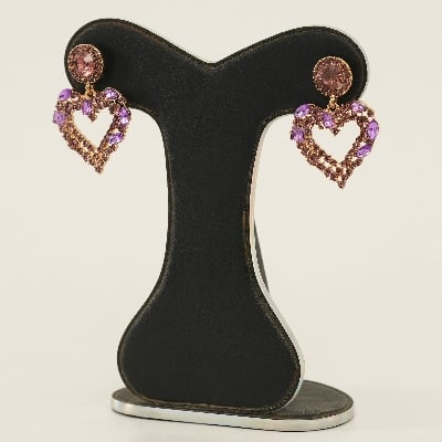 Picture of Aensoa Fashion Korean Heart Rhinestone Drop Earrings For Women 2021 Shiny Geometry Statement Earrings Party Jewelry New Gift - Ear Ring