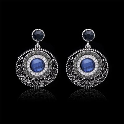 Picture of Women Earrings Hollow Round Earrings Inlaid Stud Earrings Jewelry Gift Woman's accesories