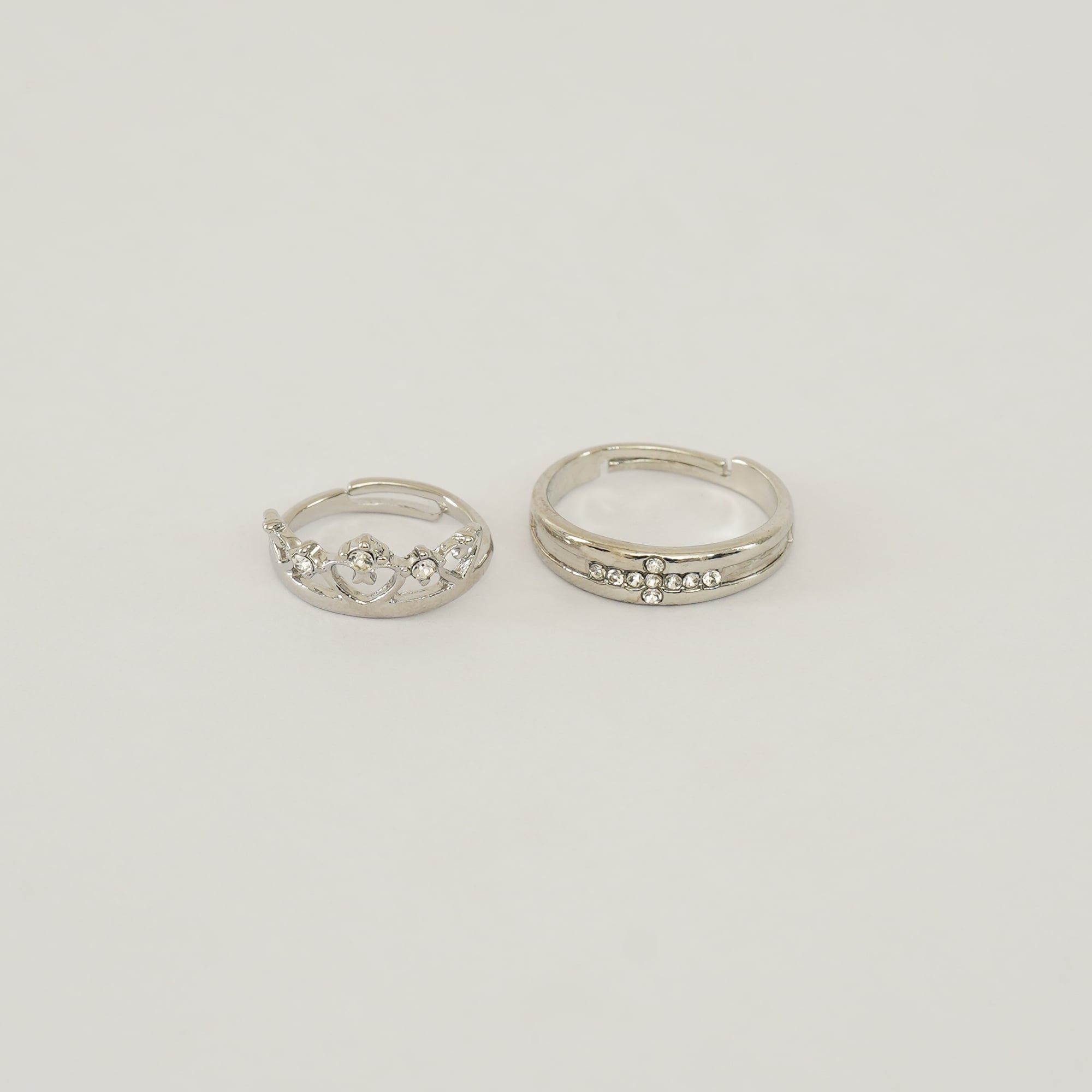 Picture of New   Crown Couple Rings For Lovers Zircon Adjustable Opening Ring Women Men Anniversary Party Gifts Accessories - Ring For Girls