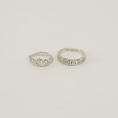 Picture of New   Crown Couple Rings For Lovers Zircon Adjustable Opening Ring Women Men Anniversary Party Gifts Accessories - Ring For Girls