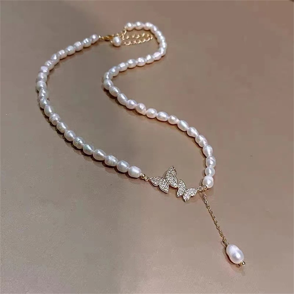 Picture of Sweet Rhinestone Bow Knot Pendant Necklace Elegant Summer Imitation  Choker Necklace For Women Jewelry Gifts