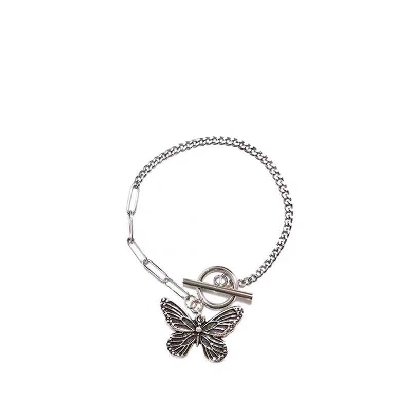 Picture of Korean Retro Butterfly bracelet for Women OT Buckle Chain Long Hollow  Bracelet Gothic Party Jewelry Set Trend New