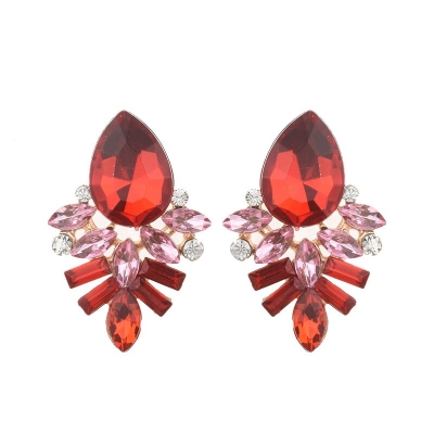 Picture of New Fashion Style Colorful Earrings Handmade Rhinestone Sweet Crystal Stud Earrings For Women Girl Luxury Jewelry 2022 - Ear Ring