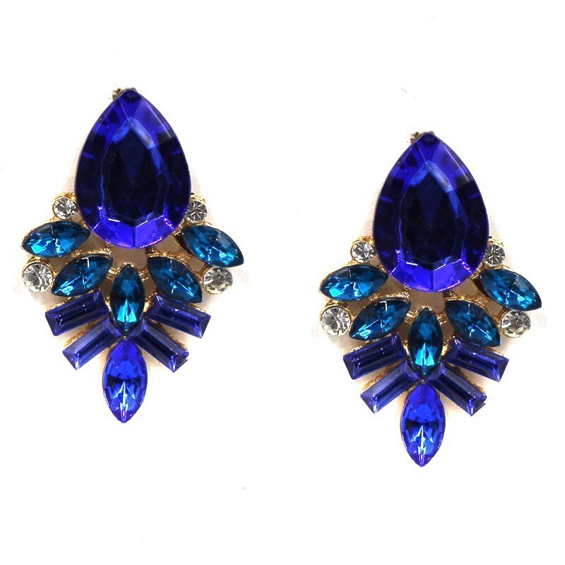 Picture of New Fashion Style Colorful Earrings Handmade Rhinestone Sweet Crystal Stud Earrings For Women Girl Luxury Jewelry 2022 - Ear Ring