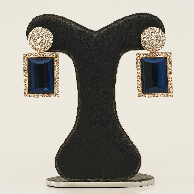 Picture of New Square Metal Big Bright Rhinestone Dangle Drop Earrings High-Quality Fashion Crystal Jewelry Accessories For Women - Ear Ring