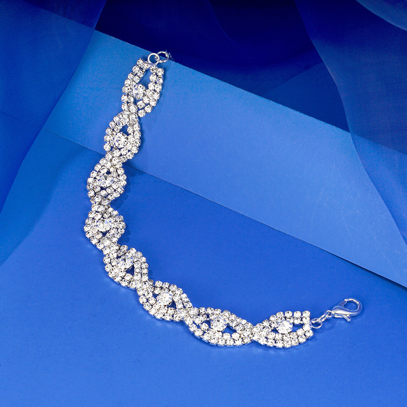 Picture of Women Elegant Luxury Bracelet Ladies Unlimited Rhinestone Wrist Chain Birthday Party Gifts - Bracelet