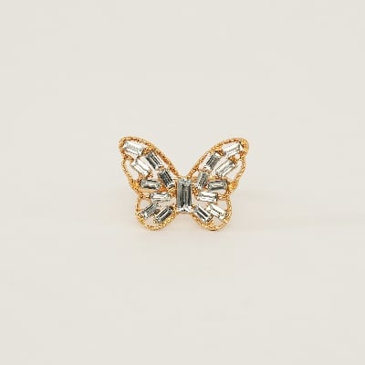 Picture of 5Pcs/set Crystal Metal Ecrouse for Butterfly Rings Mid Finger Rings