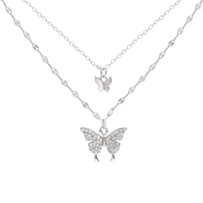 Picture of Double Butterfly Necklace Clavicle Chain