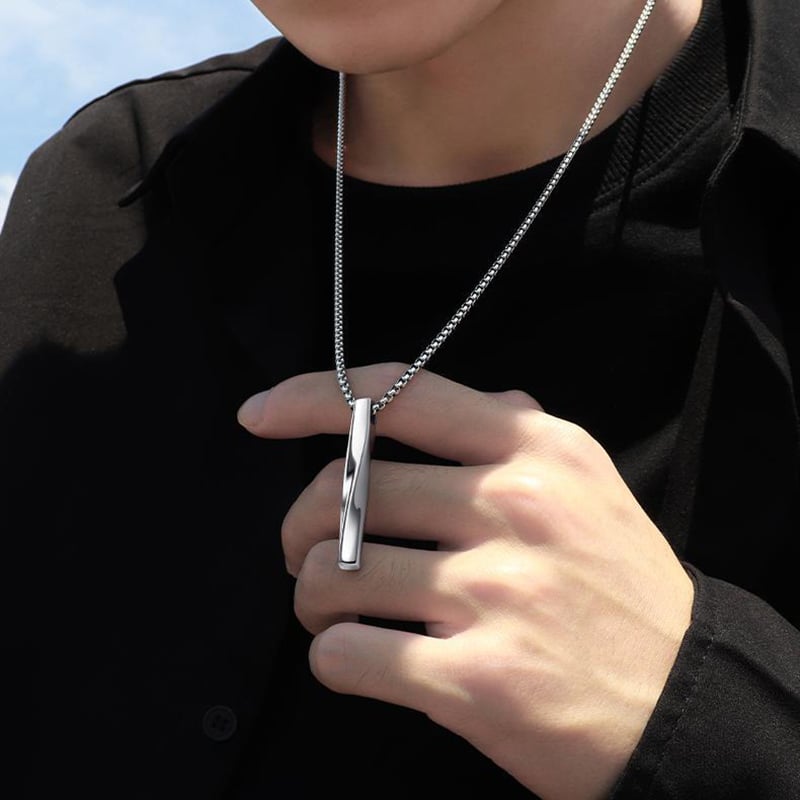 Picture of New Fashiion Rectangle Pendant collar Trendy Simple Necklace For Men