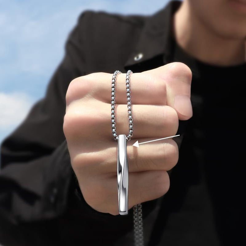 Picture of New Fashiion Rectangle Pendant collar Trendy Simple Necklace For Men