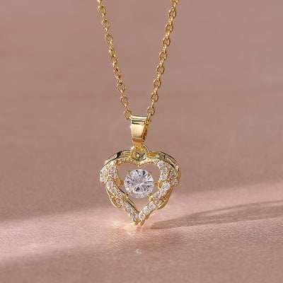 Picture of Korean Version of Personality Versatile Smart Love Pendant Fashion Ocean Heart Necklace for Your Beating Heartbeat Gift