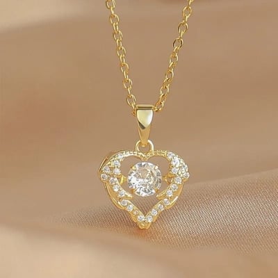 Picture of Korean Version of Personality Versatile Smart Love Pendant Fashion Ocean Heart Necklace for Your Beating Heartbeat Gift
