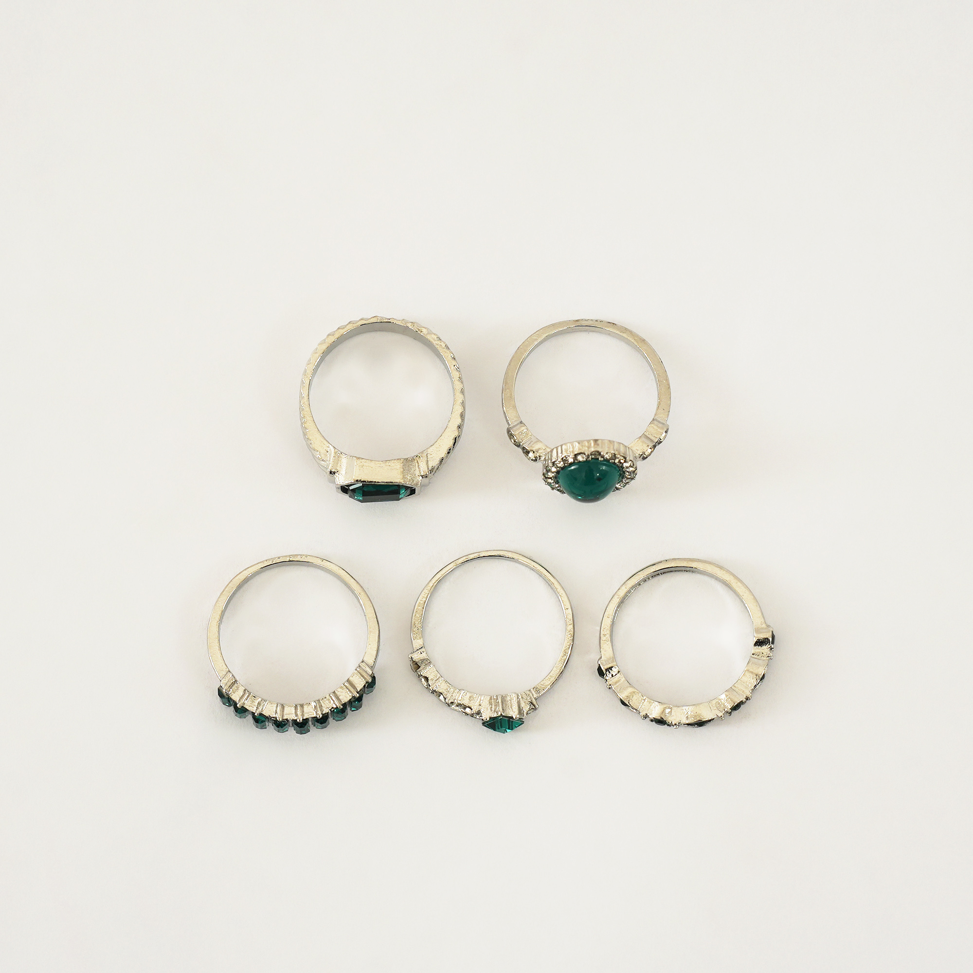 Picture of 5pcs Green Crystal Rings Set for Women