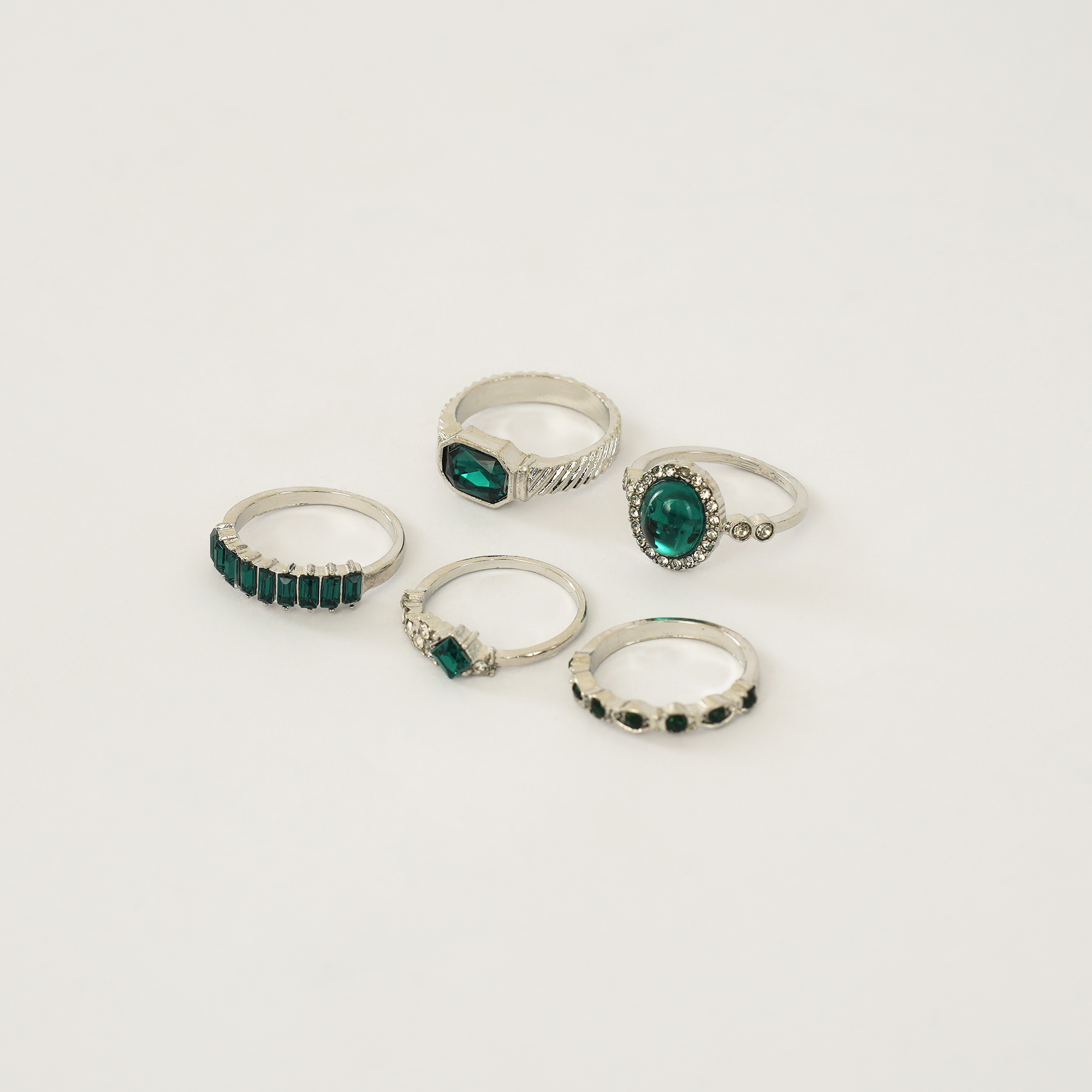 Picture of 5pcs Green Crystal Rings Set for Women
