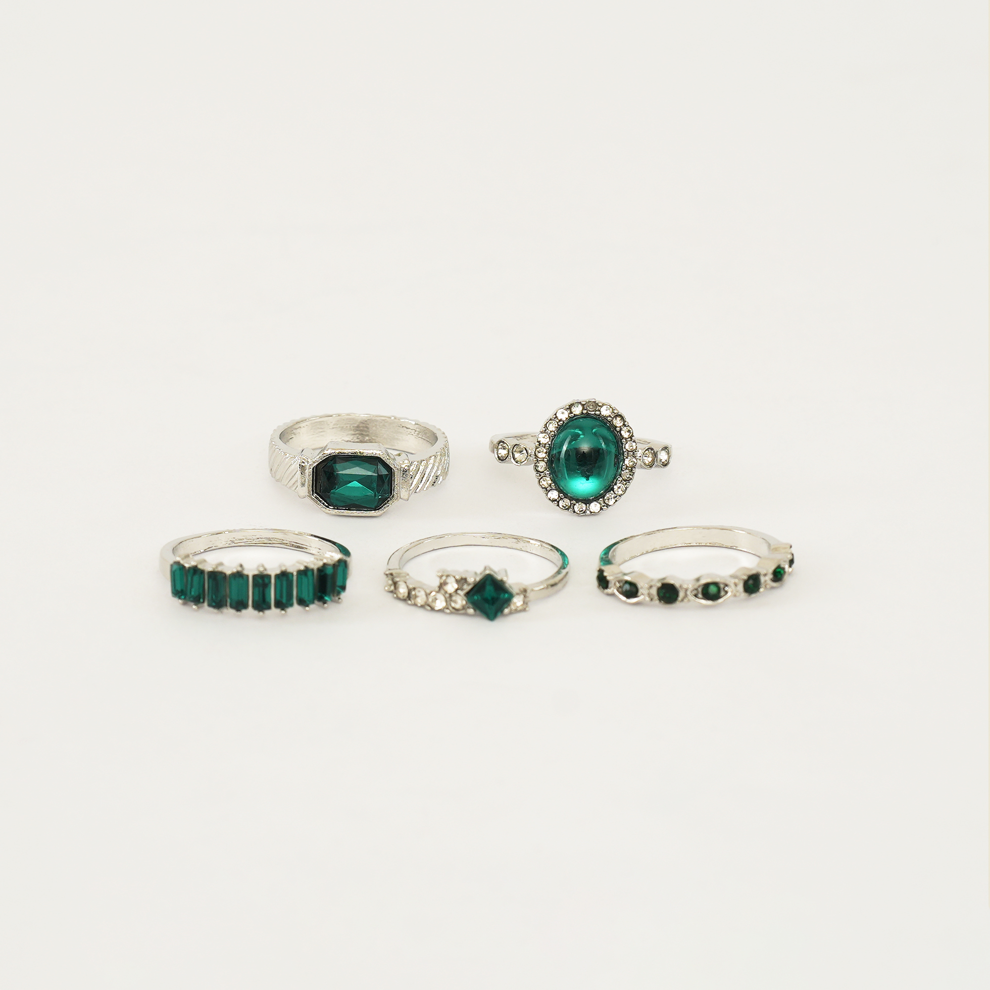 Picture of 5pcs Green Crystal Rings Set for Women