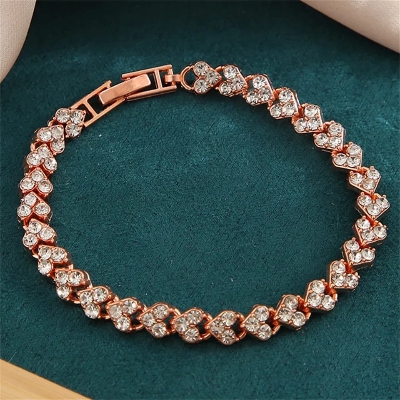 Picture of Love Shape Crystal Zircon Bracelet For Womens and girls