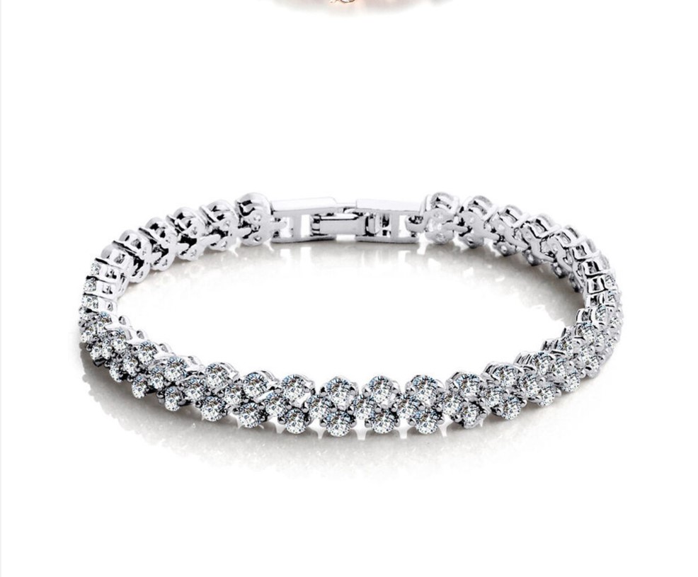 Picture of Love Shape Crystal Zircon Bracelet for girls and womens