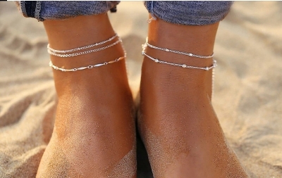 Picture of Delysia King 5pcs/set Women Summer Round Ball Beads Anklet Beach Fashion Personality Handmade Foot Ring