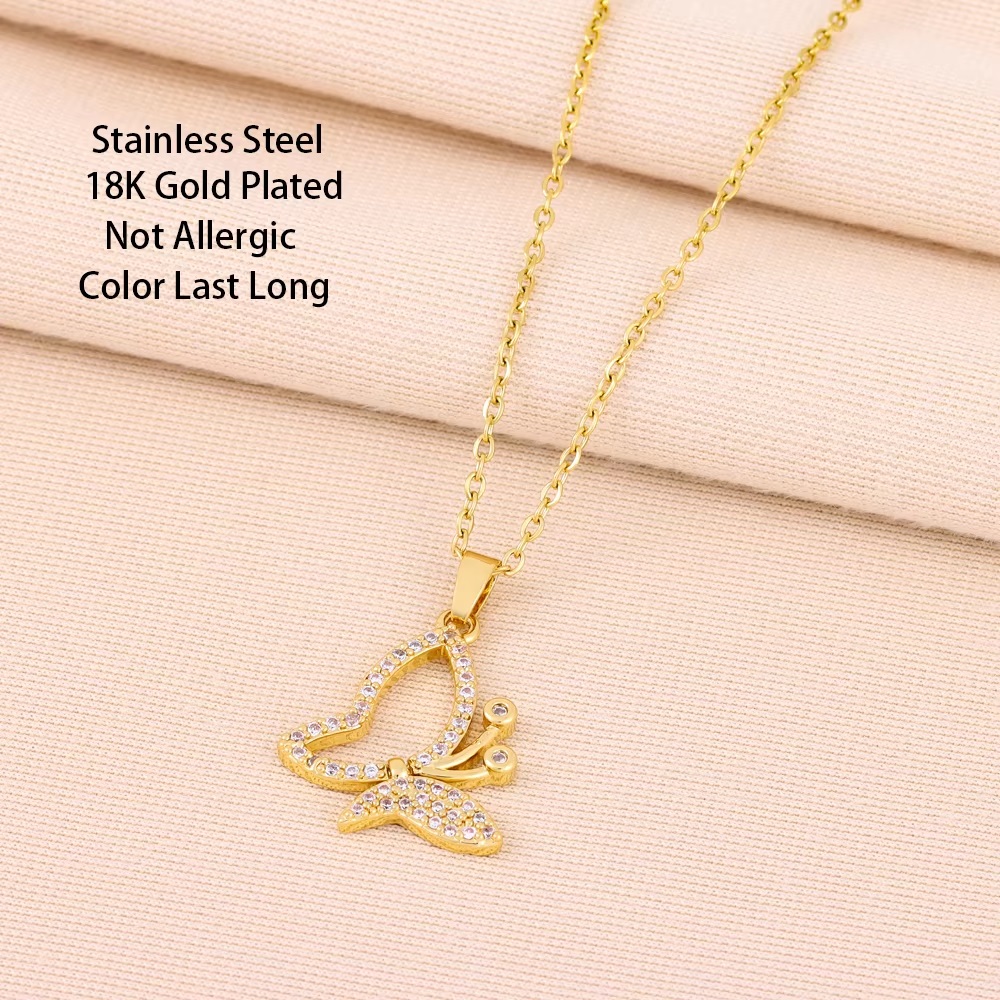 Picture of Exclusive designed  Butterfly Pendant Necklaces For Women Female Chain Jewelry for birthday,anniversary,party.