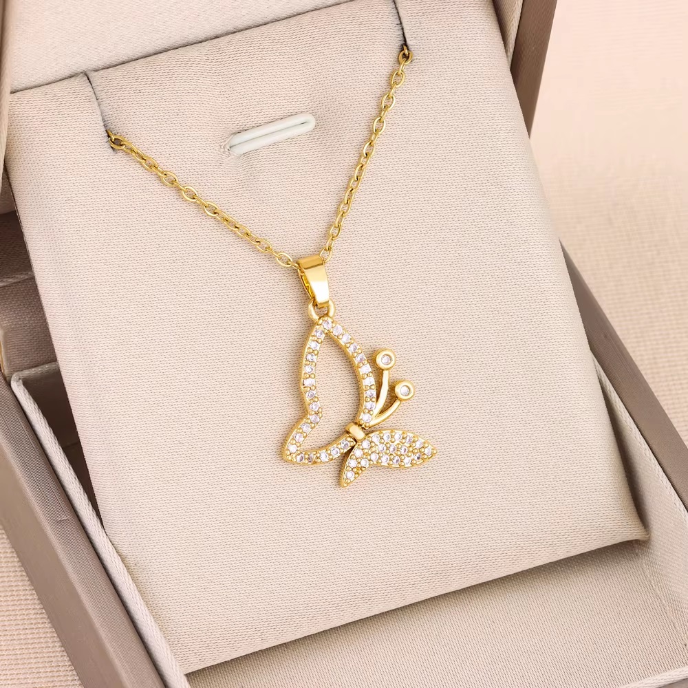 Picture of Exclusive designed  Butterfly Pendant Necklaces For Women Female Chain Jewelry for birthday,anniversary,party.
