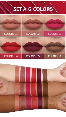 Picture of 6 PCS Liquid Lipstick Set Make-up Waterproof Long lasting Cosmetics Matte Lipstick LipGloss Kit for Girls and Women