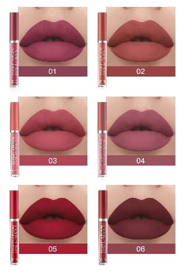 Picture of 6 PCS Liquid Lipstick Set Make-up Waterproof Long lasting Cosmetics Matte Lipstick LipGloss Kit for Girls and Women