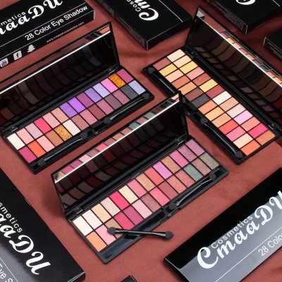 Picture of 28 Colors Eyeshadow Pallette Waterproof and  Long Lasting Make Up with Mirror Brush Eye Shadow Palette Cosmetics for  Girls and Women