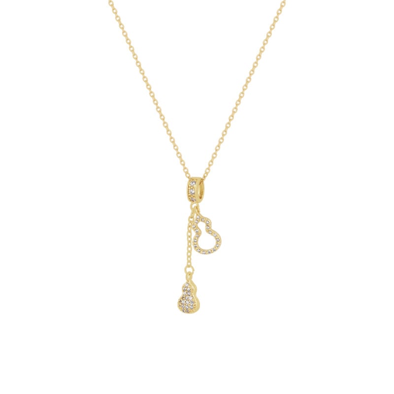 Picture of Korean Exquisite Gourd Necklaces Style Minimalist Hollow Out Fashion Trend Luxury Glamour Sweet Necklaces Accessories Jewelry
