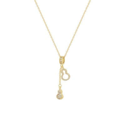 Picture of Korean Exquisite Gourd Necklaces Style Minimalist Hollow Out Fashion Trend Luxury Glamour Sweet Necklaces Accessories Jewelry