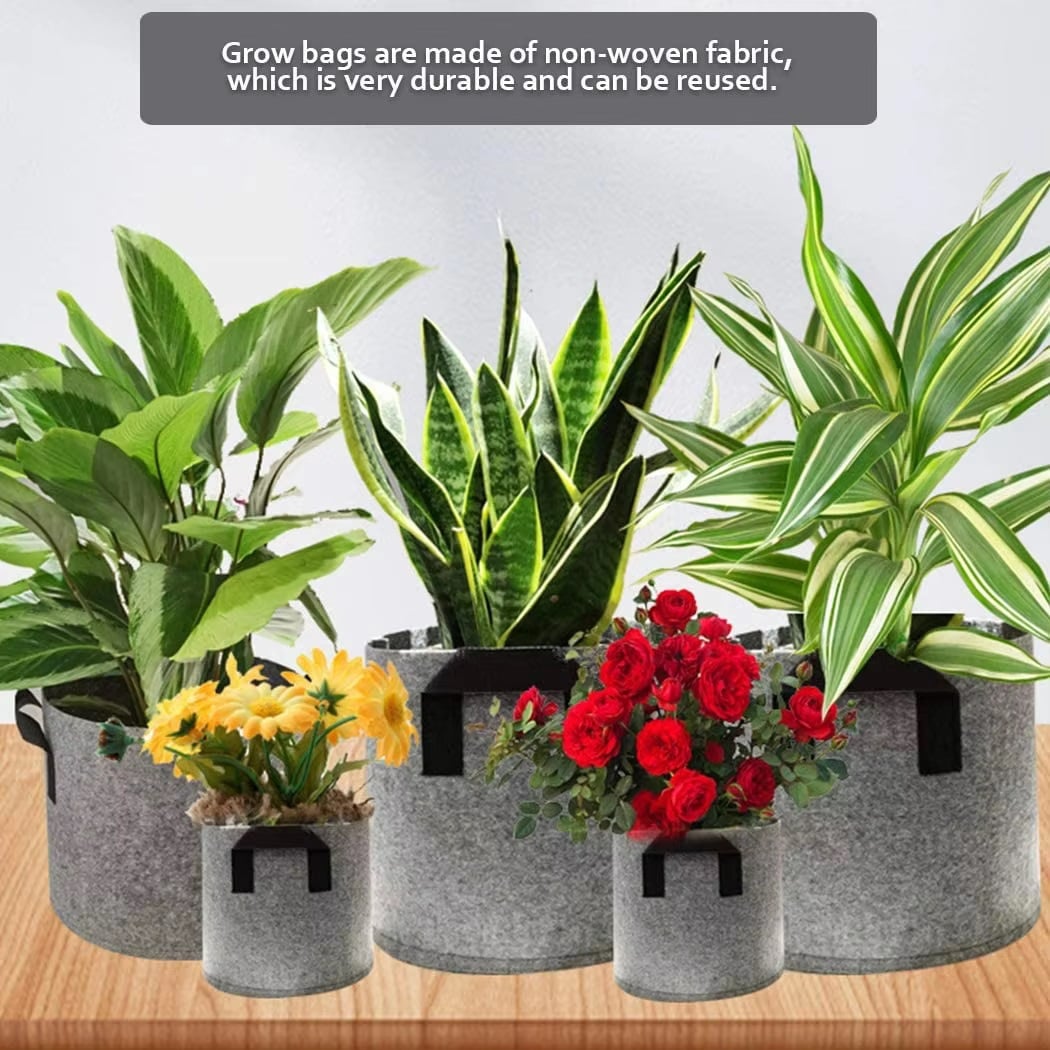 Picture of Breathable Plant Fiber Grow Bags Non-Woven Tomato Tree Planting Felt Flower Pots