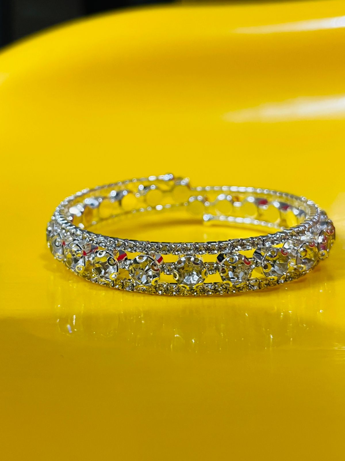 Picture of Fashion Crystal Bracelet for Women Wedding Bangle Hand Jewelry Multi-Layer Bridal Rhinestone Bracelet