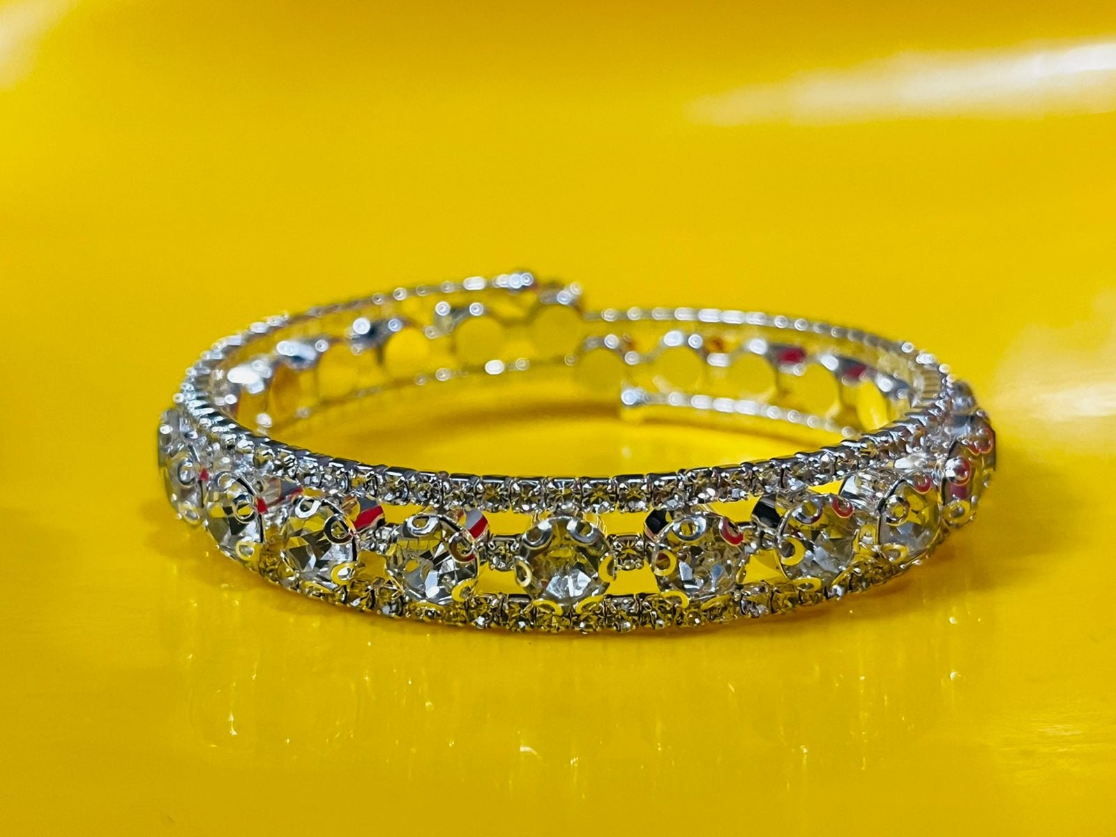 Picture of Fashion Crystal Bracelet for Women Wedding Bangle Hand Jewelry Multi-Layer Bridal Rhinestone Bracelet