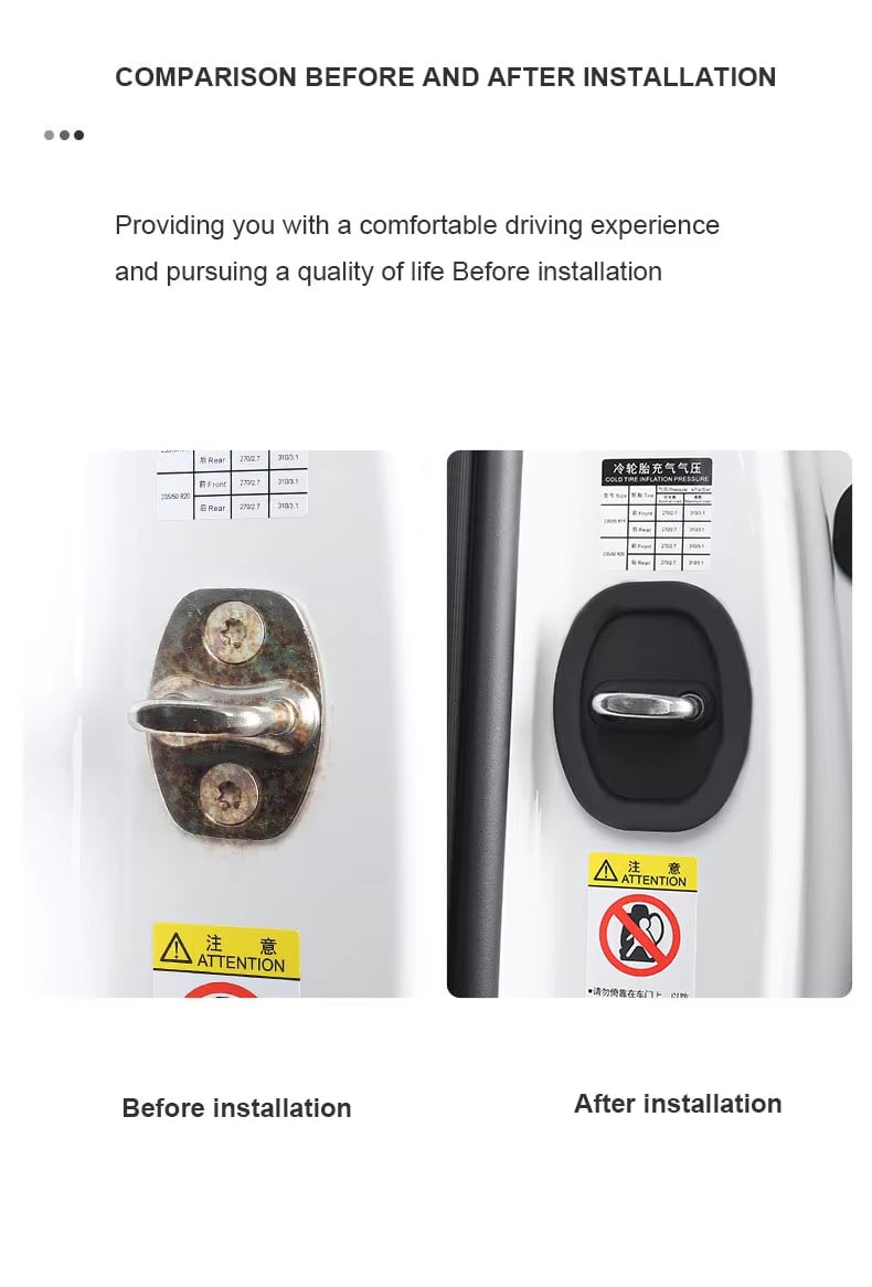 Picture of 4 PCS Luxury Car Door Lock Protection Pad Universal Silicone Cover with Sound Reduction Shock Absorption Exterior Accessories Part