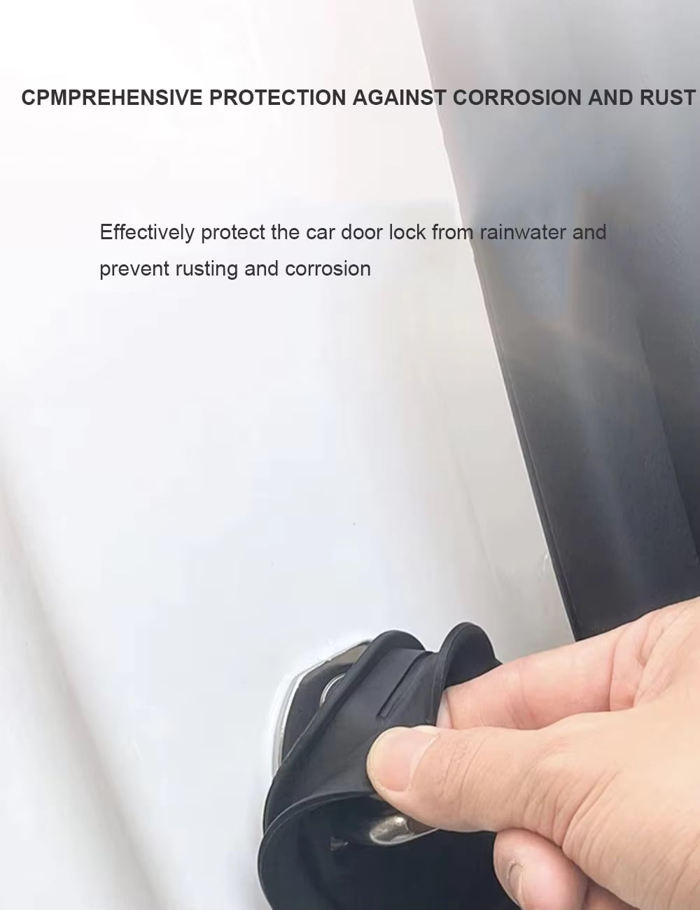 Picture of 4 PCS Luxury Car Door Lock Protection Pad Universal Silicone Cover with Sound Reduction Shock Absorption Exterior Accessories Part