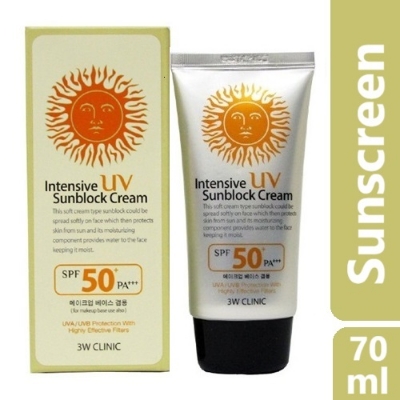 Picture of W CLINIC UV Sunblock Cream SPF50 PA+++ 70ml Refreshing Sunscreen Moisturizing Whitening Lightening Sun Cream Oil-control