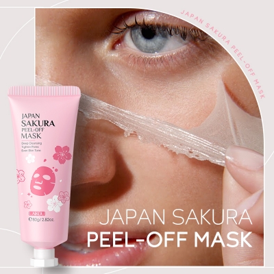 Picture of Laikou Sakura Peeling Face Mask Deep Cleansing Anti Aging Anti Wrinkle Whitening Blackhead Removed Tear Off Mask Facial Skin Care 50g
